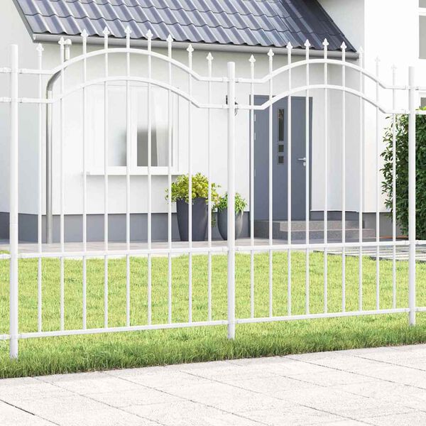 vidaXL Hage Hegning Hvit 240 x 190 cm Pulverlakkert st&aring;l