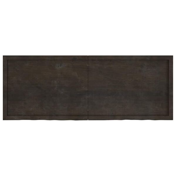 vidaXL Vegghylle mørkebrun 160x60x(2-4) cm behandlet heltre eik