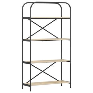 vidaXL Bokhylle 4 niv&aring;er 80 x 30 x 146 cm Konstruert tre Sonoma eik