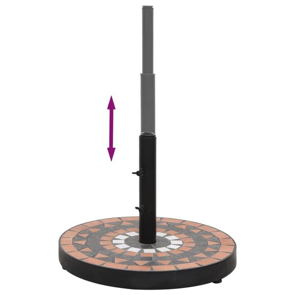vidaXL Parasollfot terrakotta og hvit rund 12 kg