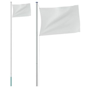 vidaXL Flaggstang flere deler s&oslash;lv 6,08 m aluminium