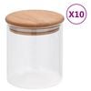 vidaXL Glasskrukker med bambuslokk 10 stk 600 ml