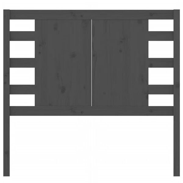 vidaXL Sengegavl grå 96x4x100 cm heltre furu