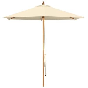vidaXL Hageparasol &Oslash; 210 x 237 cm Solid Eucalyptus Tre Kremhvit