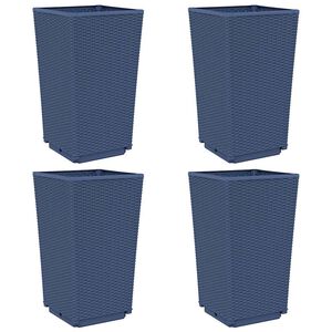 vidaXL Plantekasser 4 stk bl&aring;gr&aring; 32,5x32,5x57 cm PP