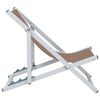 vidaXL Sammenleggbare strandstoler 2 stk brun aluminium og textilene