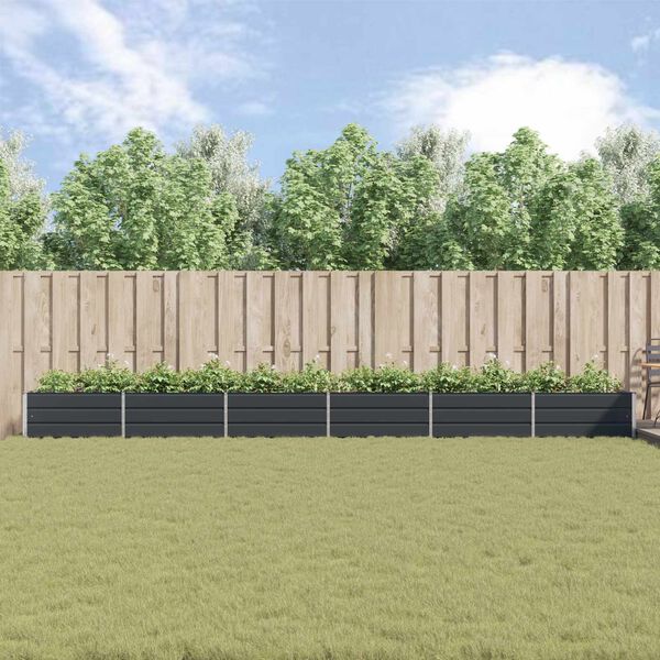 vidaXL Plantekassed Antrasitt 195 x 100 x 45 cm Galvanisert St&aring;l