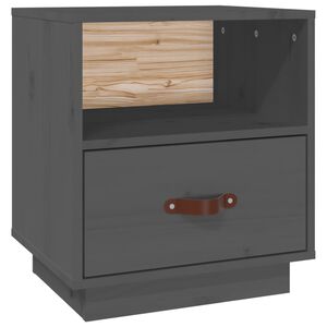vidaXL Nattbord gr&aring; 40x34x45 cm heltre furu