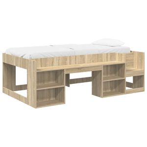 vidaXL Barneseng med oppbevaring Sonoma eik 80 x 200 cm Konstruert tre