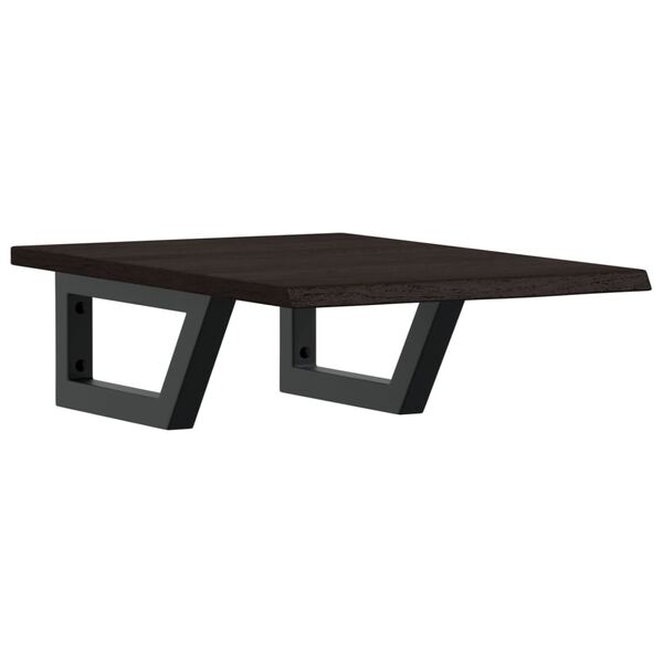 vidaXL Servanthylle veggmontert stål og heltre eik