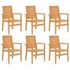 vidaXL Stablebare hagestoler 6 stk 56,5x57,5x91 cm heltre teak