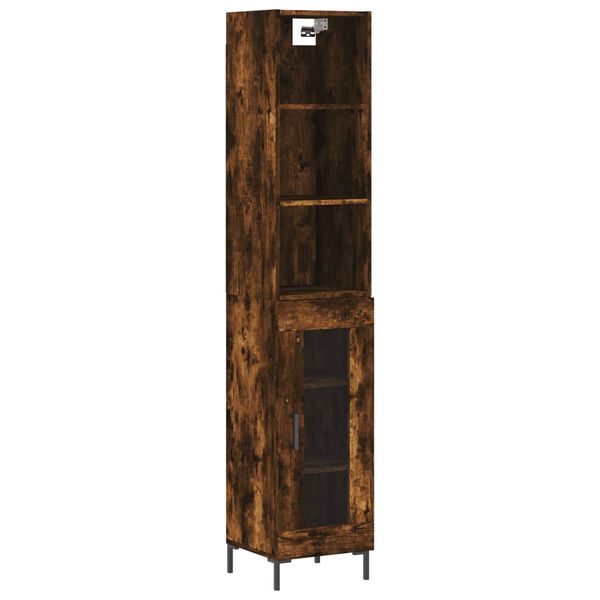 vidaXL Highboard r&oslash;kt eik 34,5x34x180 cm konstruert tre