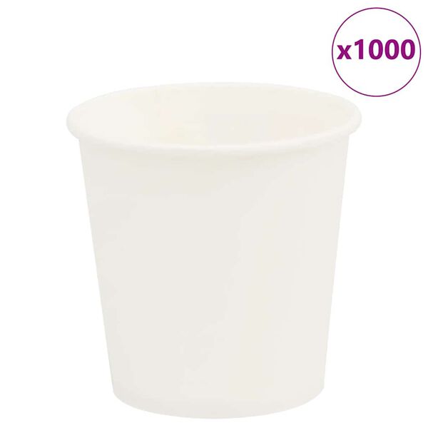vidaXL Papir kaffekopper 1000 stk 4oz 100 ml hvit