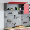 vidaXL Verktøyskab og Pegboard Sett 3 pcs Rød 100 x 25 x 115 cm Stål
