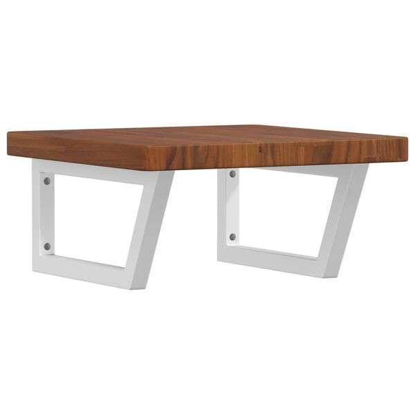 vidaXL Servanthylle veggmontert st&aring;l og heltre eik