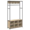vidaXL Knaggrekker med sko benk Sonoma eik 100 x 32 x 180,5 cm