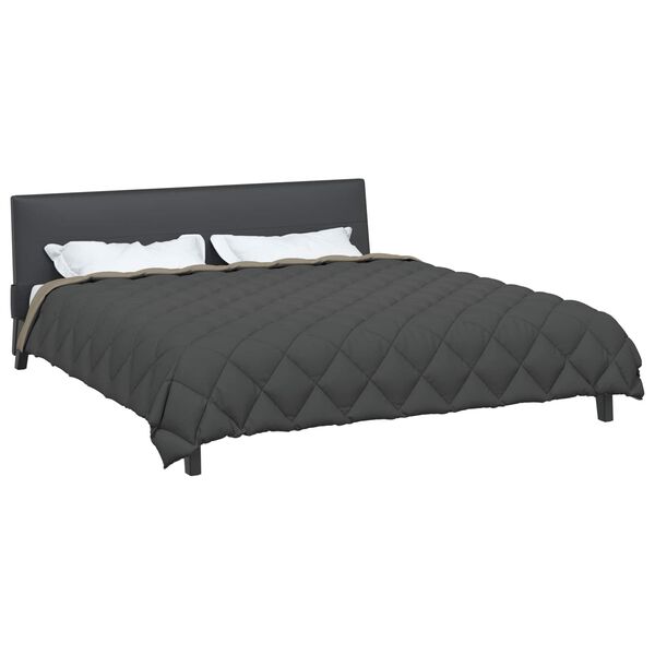 vidaXL Vinter Dynen Lys gr&aring; og antrasitt 240 x 200 cm Mikrofiber