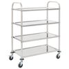 vidaXL Kj&oslash;kkentralle 4 etasjer 107x55x125 cm rustfritt st&aring;l