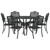 vidaXL Hage Spisegruppe 7 pcs Svart Aluminium