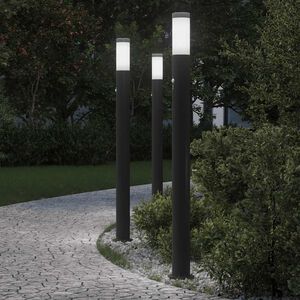 vidaXL Pullertlys med sensor 3 stk 110 cm rustfritt st&aring;l IP44