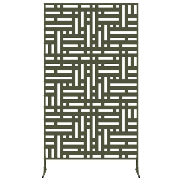 vidaXL Personvernsvegg Olivengr&oslash;nn St&aring;l