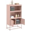 vidaXL Highboard rosa 68,5x38,5x123,5 cm stål