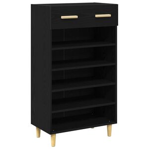 vidaXL Sko Skap 60 x 35 x 105 cm Konstruert tre Svart eik