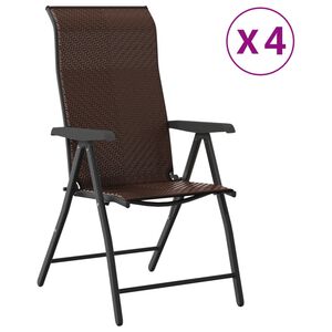 vidaXL Klappstoler 4 stk brun polyrotting