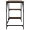 vidaXL Skrivebord brun eik 120x50x75 cm metall og konstruert tre