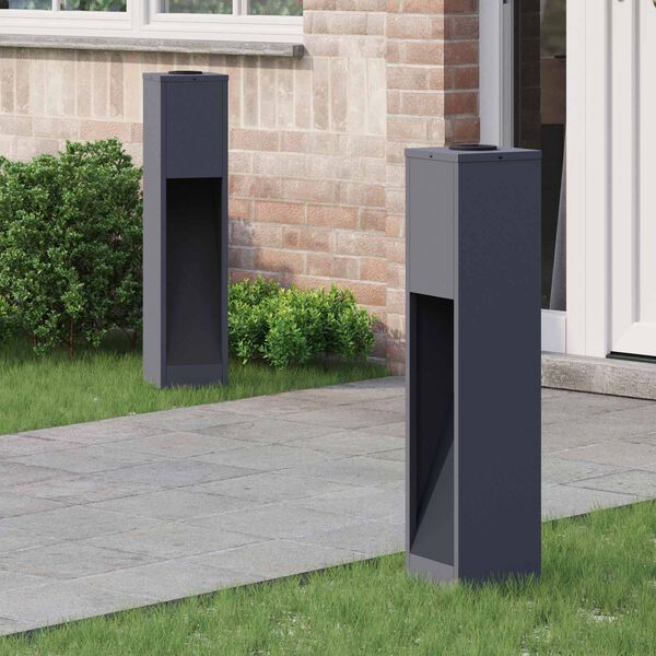 vidaXL Solcelle LED Stibelys 2 pcs Antrasitt Kaldvalset st&aring;l