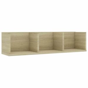 vidaXL Veggmontert CD-hylle sonoma eik 75x18x18 cm konstruert tre