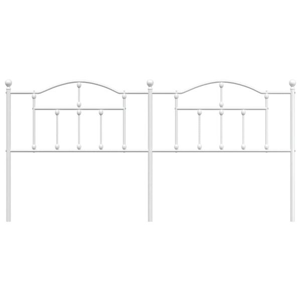 vidaXL Sengegavl i metall hvit 193 cm