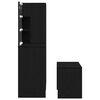 vidaXL Dressingbordsett med LED 4 pcs Svart Eik Konstruert tre