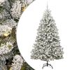 vidaXL Kunstig sammensatt juletre Gr&oslash;nn og hvit 210 cm PVC og st&aring;l