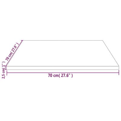 vidaXL Bordplate 70x70x2,5 cm heltre furu rektangulær