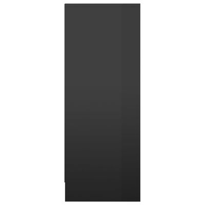 vidaXL Skoskap høyglans svart 31,5x35x90 cm sponplate