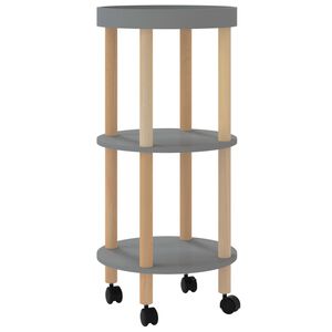 vidaXL Kj&oslash;kkenvogn 3 etasjer gr&aring; 38x38x82 cm konstruert tre og furu
