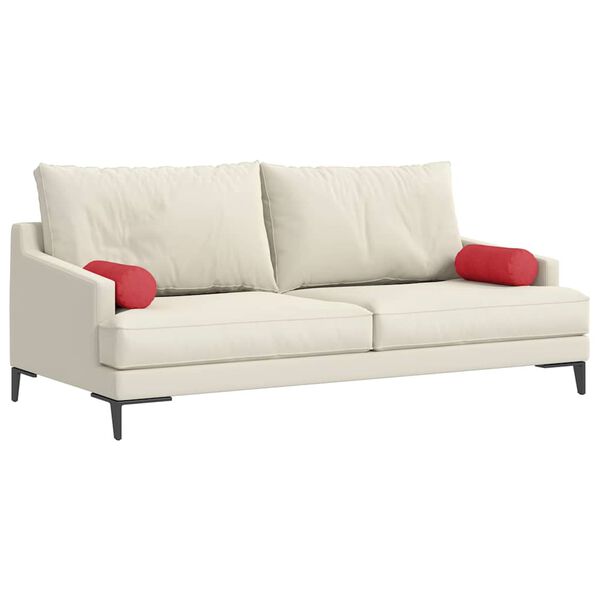 vidaXL Bolster puter 2 pcs Rød Ø 15 x 40 cm stoff