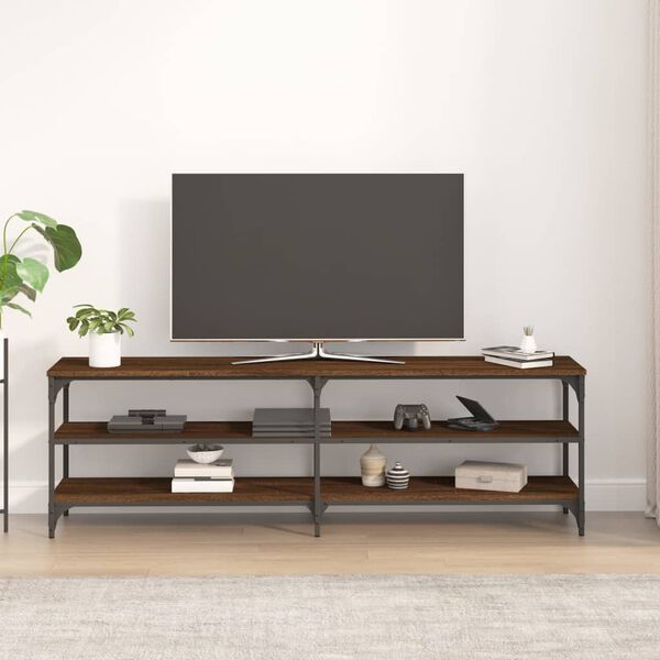 vidaXL TV-benk brun eik 160x30x50 cm konstruert tre