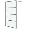vidaXL Dusjvegg svart 115x195 cm frostet ESG-glass
