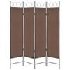 vidaXL Romdeler 4 paneler brun 160x180 cm