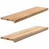 vidaXL Trappetrinn 2 stk ubehandlet 100x25x2 cm heltre eik