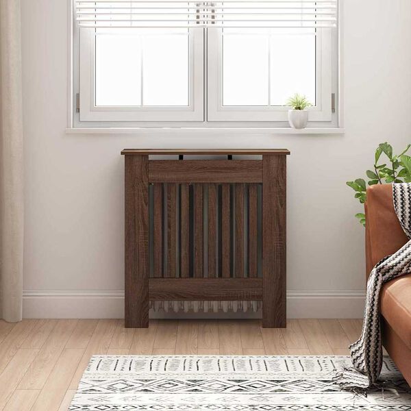 vidaXL Radiator Deksel Brun Eik 78 x 19 x 81,5 cm Konstruert tre