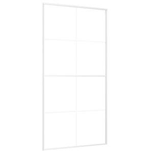 vidaXL Skyvedør ESG-glass og aluminium 102,5x205 cm hvit