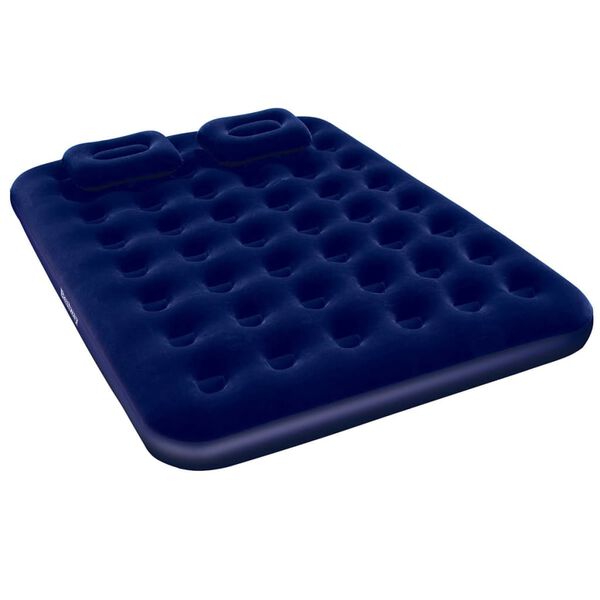 Bestway Oppbl&aring;sbar flokket luftseng pute luftpumpe 203x152x22cm 67374
