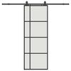 vidaXL Skyved&oslash;r med monteringssett svart 76x205 cm ESG-glass