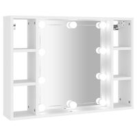 vidaXL Speilskap med LED hvit 76x15x55 cm