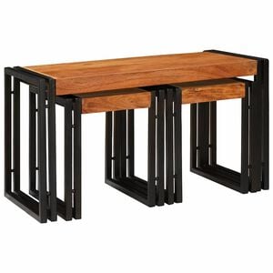 vidaXL Nesting Bord 3 stk. Brun og svart 82 x 40 x 45 cm