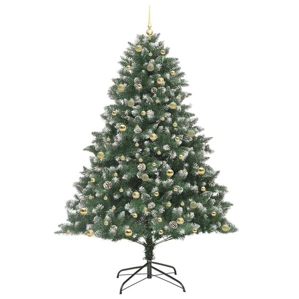 vidaXL Kunstig juletre med 300 LED gr&oslash;nn 240 cm PVC og plast og st&aring;l