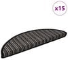 vidaXL Selvlimende trappematter 15 pcs Antrasitt 56 x 17 x 3 cm